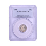 1889 Seated Liberty Dime // PCGS Certified Proof 64 Cameo // Deluxe Collector's Pouch