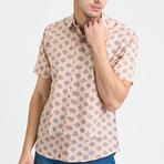 Prat Short Sleeve Button-Up // Pink Motif (XL)