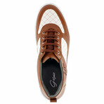 2'S Studio Garda Leather Low Top Sneaker // Cognac + White (US: 8.5)