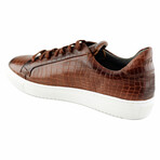 36'S Croc Leather Low Top Sneaker // Cognac Croco (US: 7)