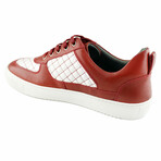 2'S Studio Garda Leather Low Top Sneaker // Red + White (US: 7)