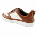 2'S Studio Garda Leather Low Top Sneaker // Cognac + White (US: 11.5)