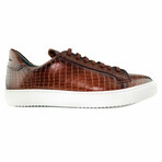 36'S Croc Leather Low Top Sneaker // Cognac Croco (US: 9.5)