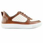 2'S Studio Garda Leather Low Top Sneaker // Cognac + White (US: 9)