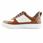 2'S Studio Garda Leather Low Top Sneaker // Cognac + White (US: 9.5)
