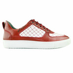 2'S Studio Garda Leather Low Top Sneaker // Red + White (US: 9)