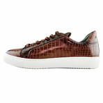 36'S Croc Leather Low Top Sneaker // Cognac Croco (US: 7)