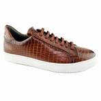 36'S Croc Leather Low Top Sneaker // Cognac Croco (US: 10)
