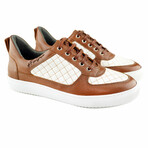 2'S Studio Garda Leather Low Top Sneaker // Cognac + White (US: 7)