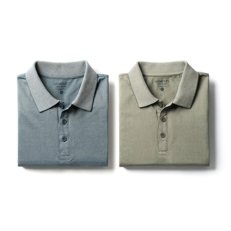 Sport Polo 2 Pack // Blue + Sage (S)