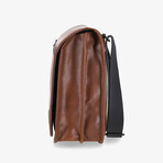 Malmö Leather Shoulder Bag // L // Cognac