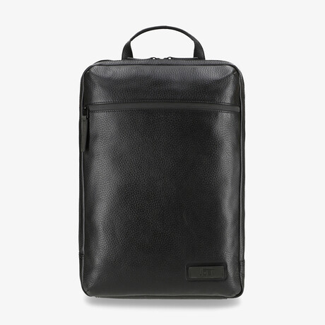Stockholm Leather Daypack Backpack V1 // Black