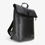 Stockholm Leather Courier Backpack V1 // Black