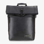 Stockholm Leather Courier Backpack V1 // Black
