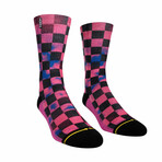 Pink Checker Socks // Large