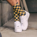 Yellow Checker Socks // Large