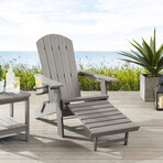 Cal Outdoor Chair + Retractable Footrest // Neutral (Black)