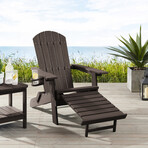 Cal Outdoor Chair + Retractable Footrest // Neutral (Black)