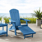 Cal Outdoor Chair + Retractable Footrest // Bright Color (Aqua)