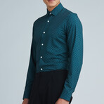 Phoenix Long Sleeve Button Up Shirt // Dark Green Geo (XS)