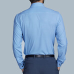 Phoenix Long Sleeve Button Up Shirt // White + Blue Geo (S)