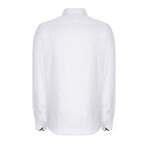 Solid Long Sleeve Button Up Shirt // White (L)
