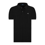 Solid Short Sleeve Polo Shirt // Black (M)