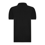 Solid Short Sleeve Polo Shirt // Black (3XL)