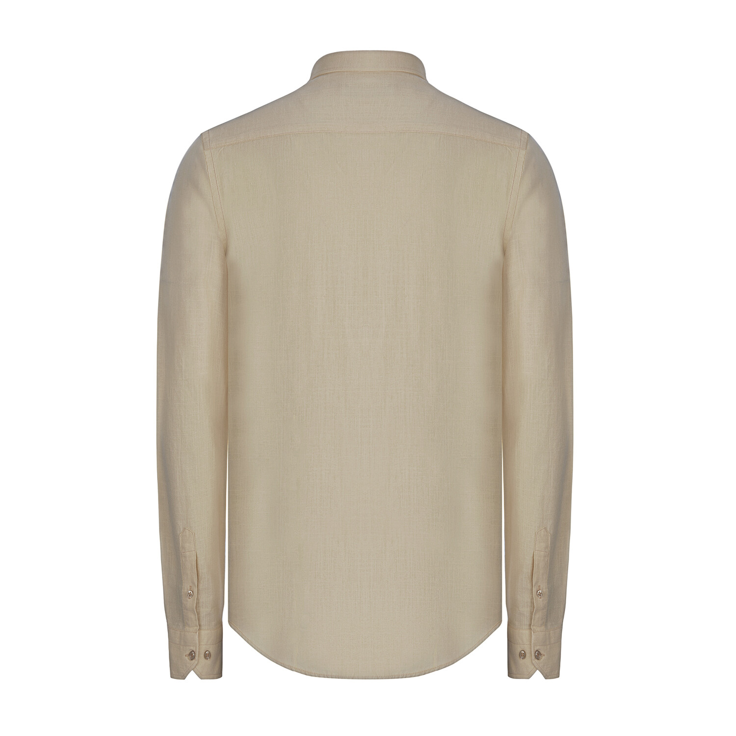 Solid Linen Long Sleeve Button Up Shirt // Beige (XL) - Edoardo ...