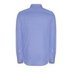 Solid Long Sleeve Button Up Shirt // Blue (3XL)