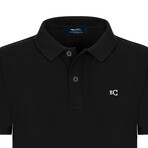 Solid Short Sleeve Polo Shirt // Black (M)
