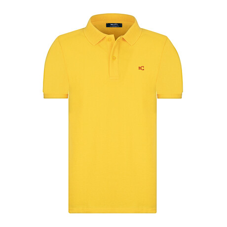 Solid Short Sleeve Polo Shirt // Yellow (S)