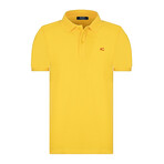 Solid Short Sleeve Polo Shirt // Yellow (XL)