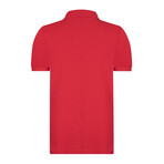 Solid Short Sleeve Polo Shirt // Red (2XL)