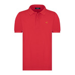 Solid Short Sleeve Polo Shirt // Red (L)