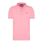 Solid Short Sleeve Polo Shirt // Light Pink (XL)