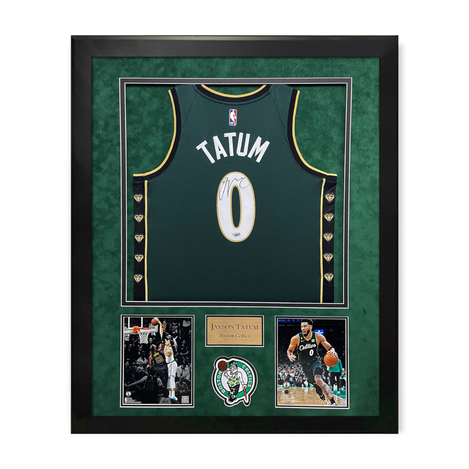 Men 0 Jayson Tatum Jersey Green Boston Celtics Jersey Authentic Player