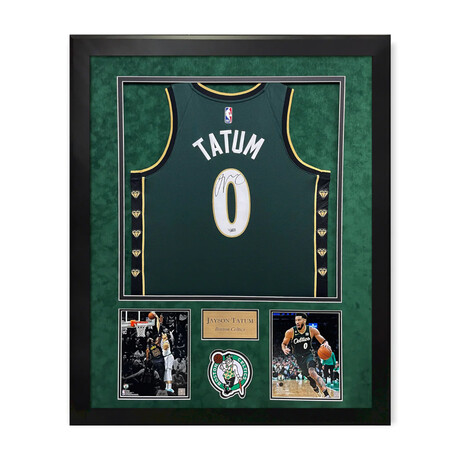 Jayson Tatum // Boston Celtics // Autographed "City Edition" Jersey + Framed