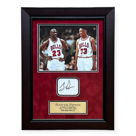 Scottie Pippen // Chicago Bulls // Autographed Cut + Framed
