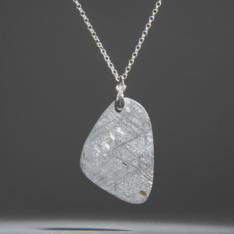 Genuine Natural Muonionalusta Meteorite Pendant with 18" Sterling Silver Chain // 4.8 g