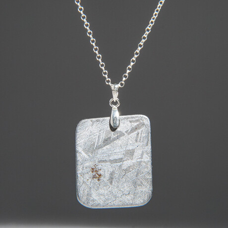 Genuine Natural Muonionalusta Meteorite Pendant with 18" Sterling Silver Chain // 12.8g