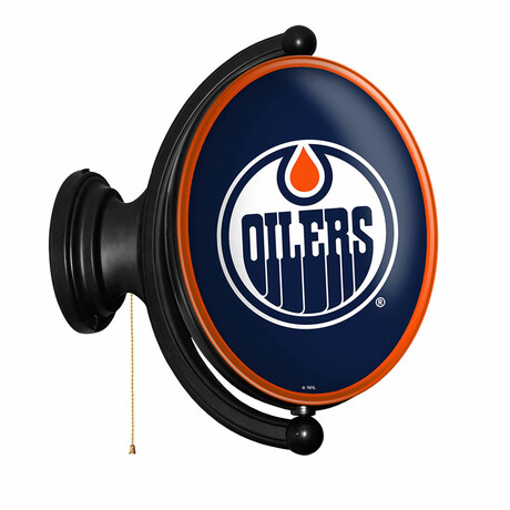 Edmonton Oilers: Original Oval Rotating Lighted Wall Sign