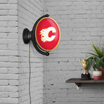 Calgary Flames: Original Oval Rotating Lighted Wall Sign