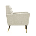 Hezekiah Velvet Accent Chair // Linen (Beige)