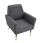 Hezekiah Velvet Accent Chair // Linen (Beige)
