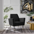Hezekiah Velvet Accent Chair // Velvet (Black)