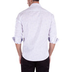Hatch Mark Long Sleeve Button-Up Shirt // White (L)