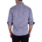 Textured Long Sleeve Button-Up Shirt // Faded Black (S)