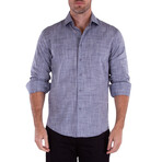 Textured Long Sleeve Button-Up Shirt // Faded Black (L)