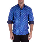 Water Reflection Long Sleeve Button-Up Shirt // Navy (S)